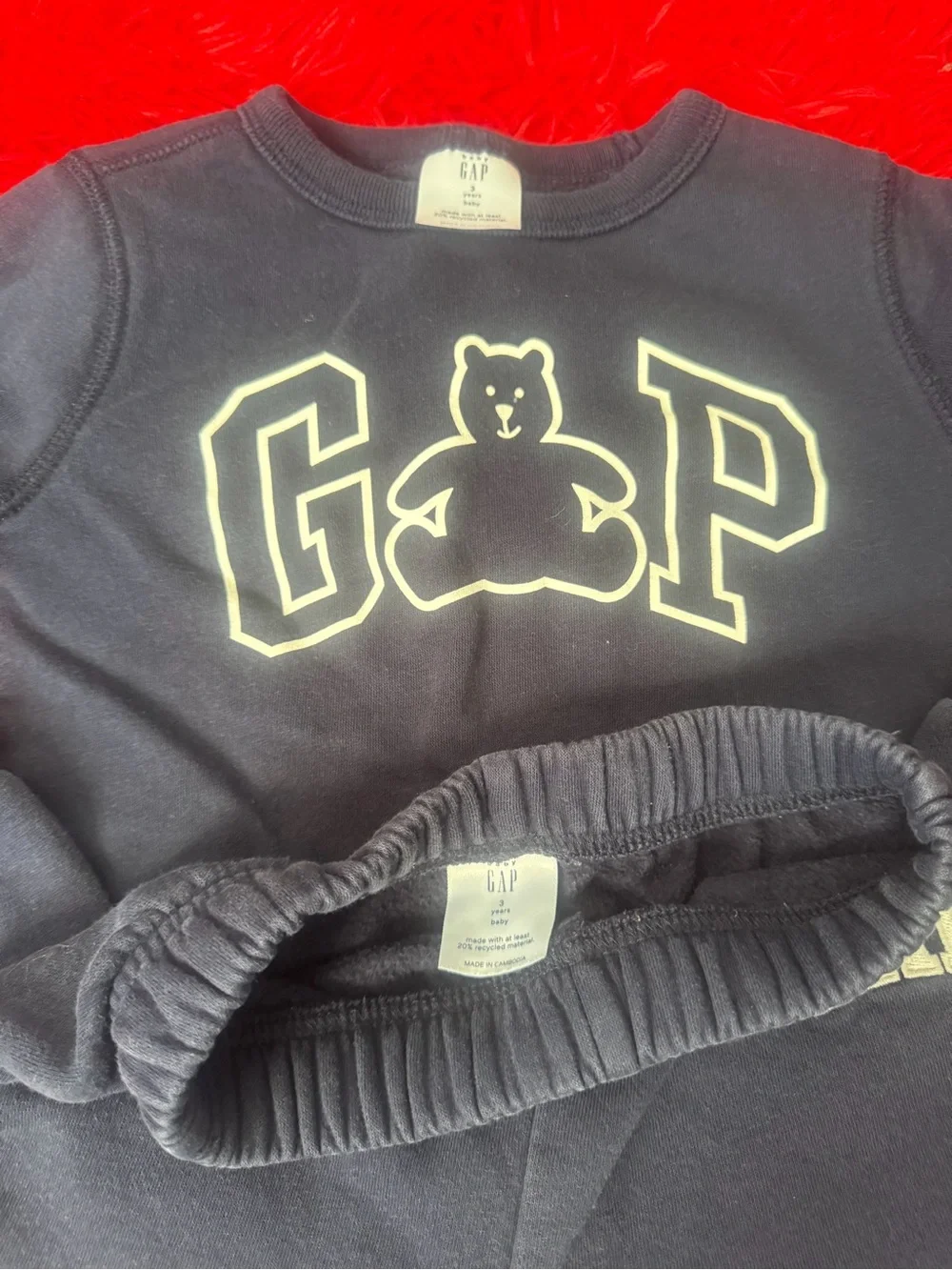 GAP Kids Navy Bear Logo Sweatshirt & Pants